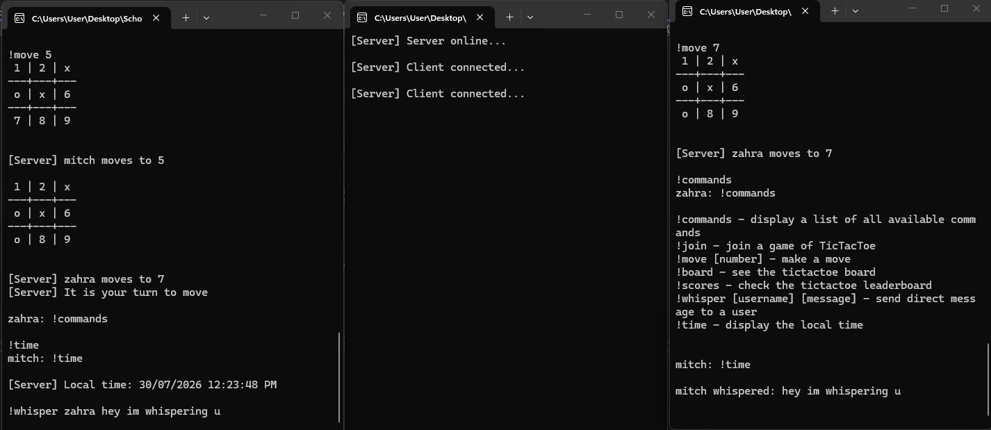 picture of multiple clients communicating to central server via TCP